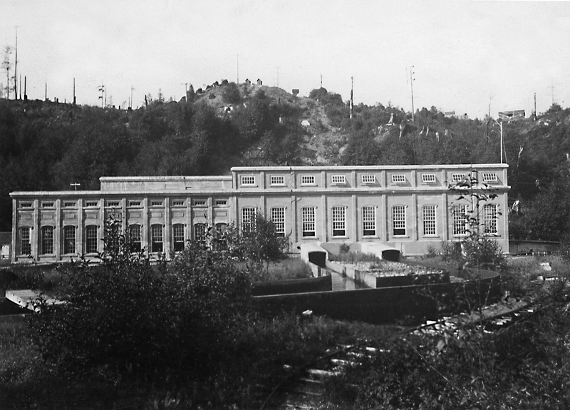Black and White photo of powerhouse
