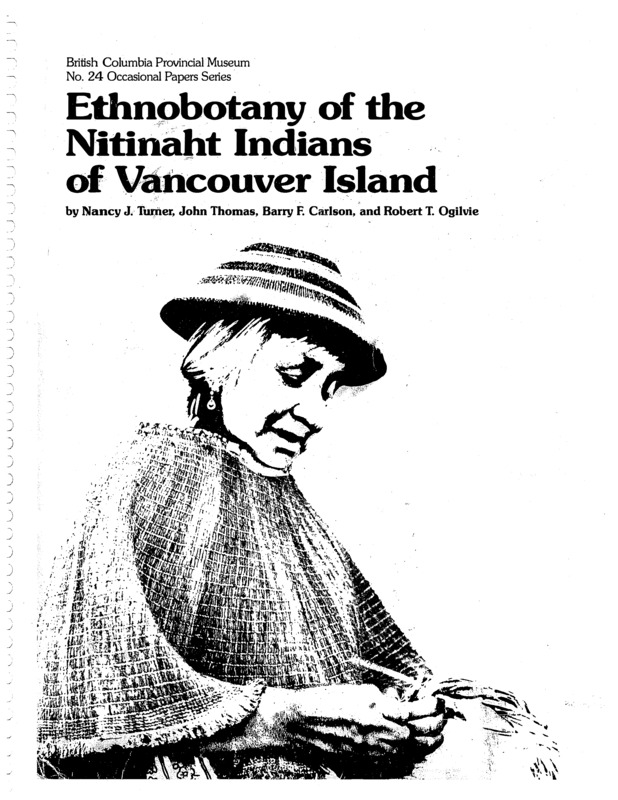 Ethnobotany of the
Nitinaht Indians of Vancouver Island