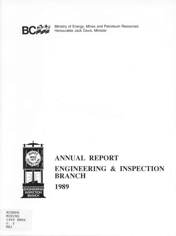 ANNUAL REPORT ENGINEERING & INSPECTION BRANCH 1989