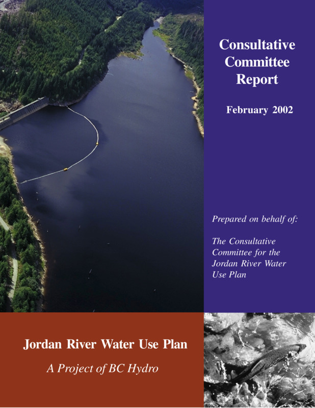 Jordan River Water Use Plan: Consultative Committee Report