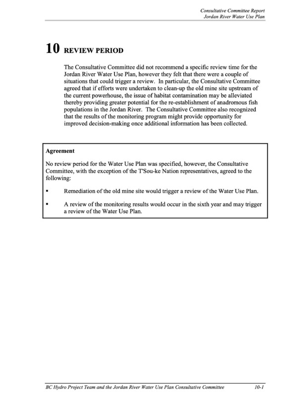 Consultative Committee Report: Review Period