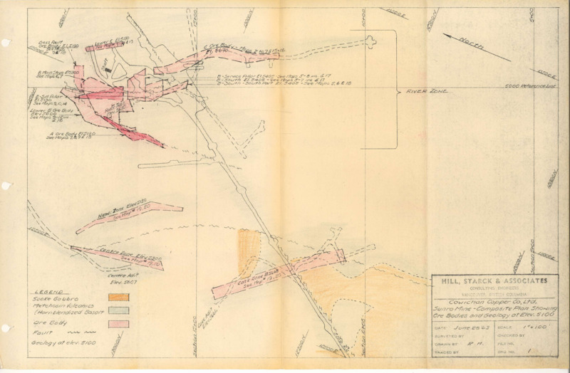 Sunro Map: Level Ore Bodies and Geology 