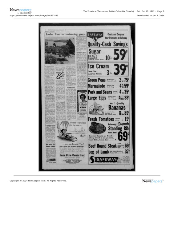 Advertisement for the town