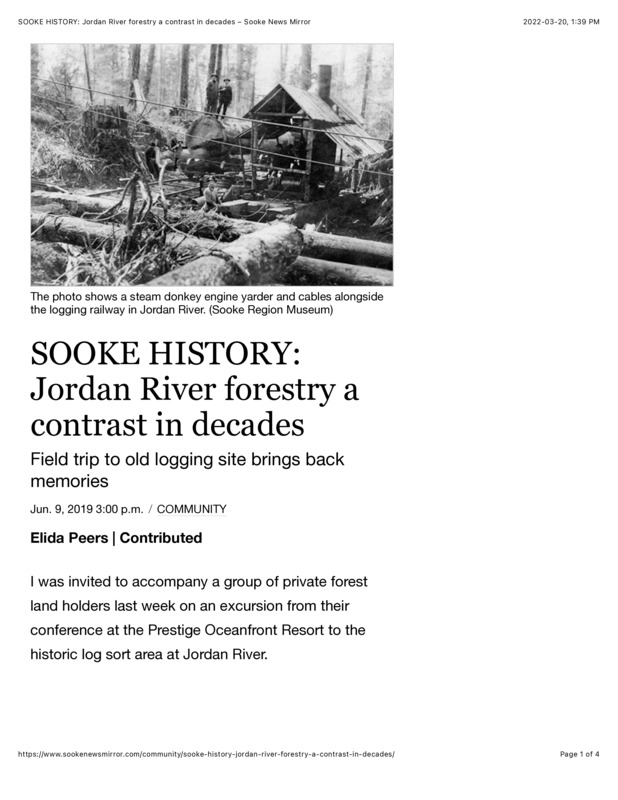 Jordan River forestry a contrast in decades
