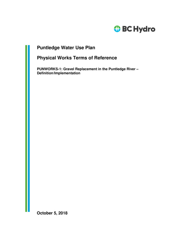 Puntledge Water Use Plan Physical Works Terms of Reference