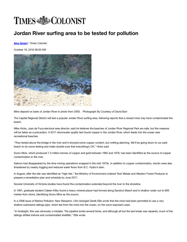 Jordan River surfing area to be tested for pollution