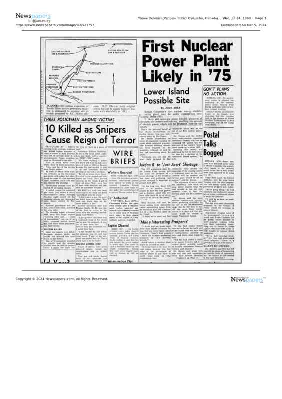 First Nuclear Power Plant Likely in '75