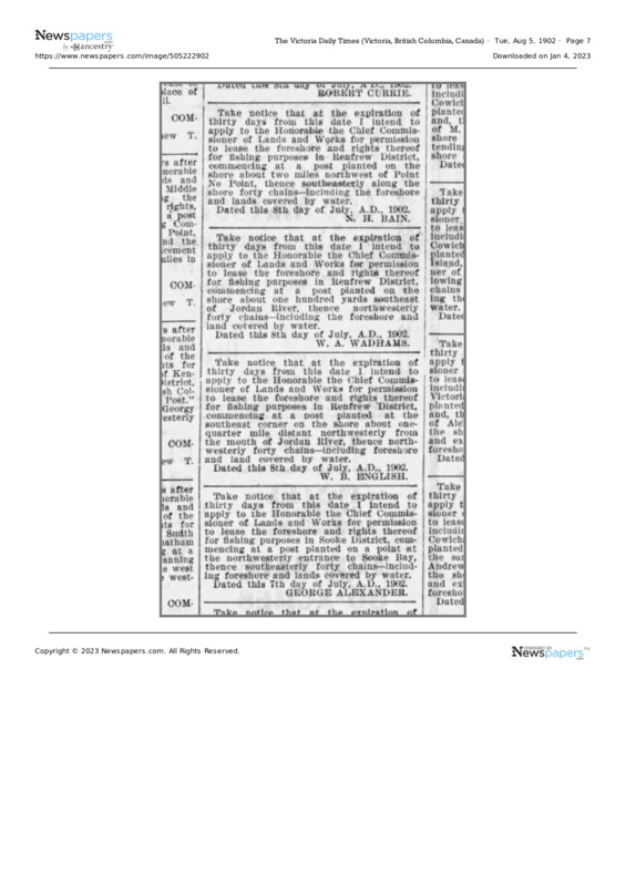 Lease Notice for Fishing