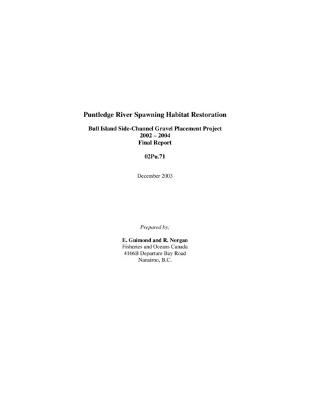 Puntledge River Spawning Habitat Restoration