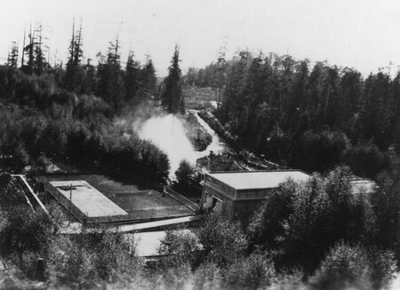 Black and White photo of powerhouse