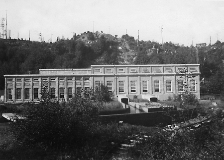 Black and White photo of powerhouse