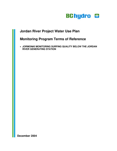 Monitoring Surfing Quality Below the Jordan River Generating Station