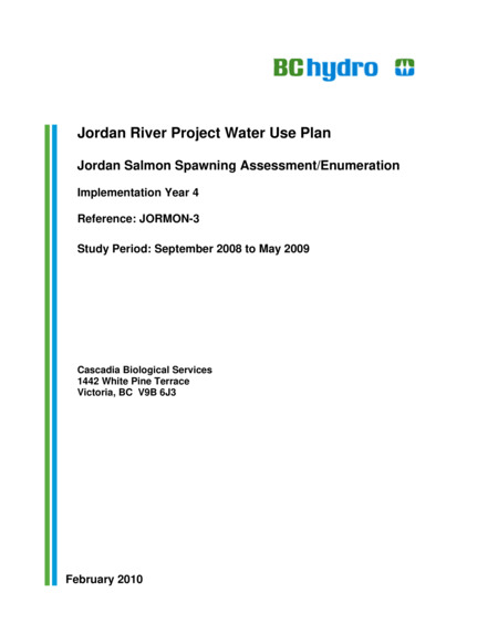 Jordan River Project Water Use Plan