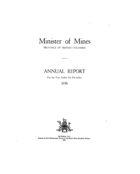 Minister of Mines Annual Report 1950
