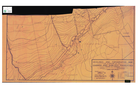Geologic and Topographic Map of a Portion of the Gabbro And Sunloch Properties