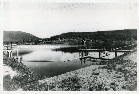 Black and White Photo of the Forebay Pond