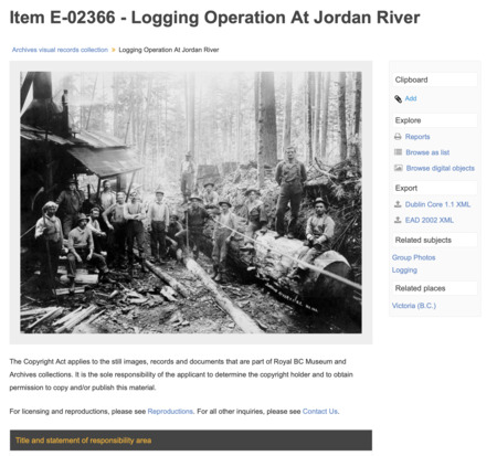 Black and White Photo of logging workers