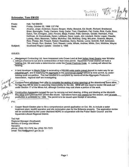Ministry of Energy and Mines Emails