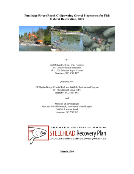 Puntledge River (Reach C) Spawning Gravel Placements for Fish
Habitat Restoration,