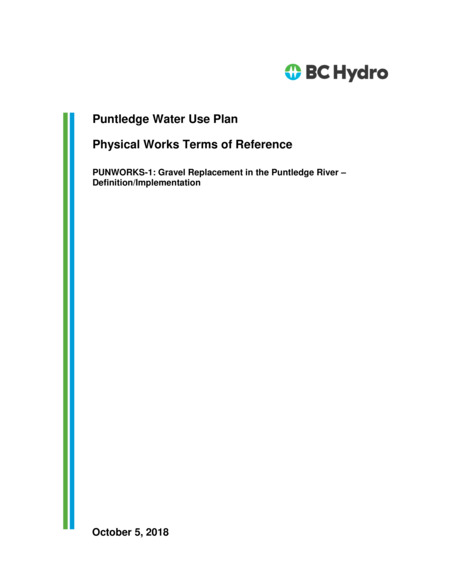 Puntledge Water Use Plan Physical Works Terms of Reference