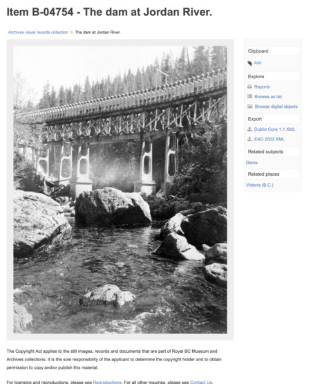 Black and White photo of the dam in construction