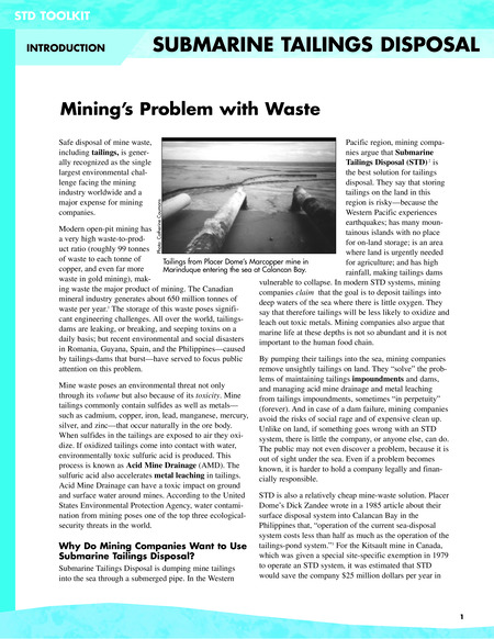 Mining’s Problem with Waste