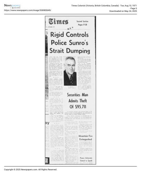 Rigid Controls Police Sunro Strait Dumping