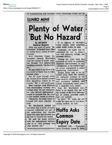 Plenty of Water 'But No Hazard' 