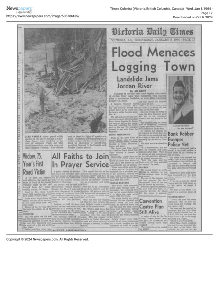 Flood Menaces Logging Town