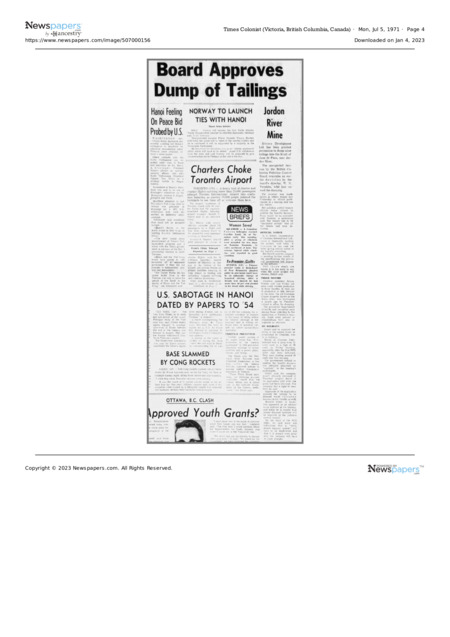 Board Approves Dump of Tailings