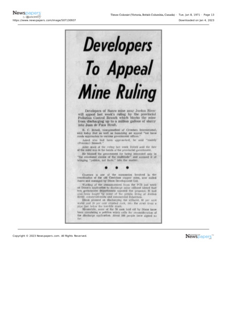 Developer to Appeal Mine Ruling