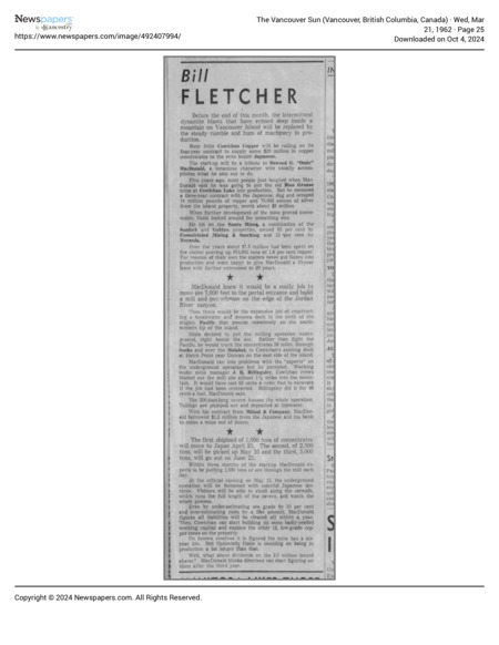 Bill Fletcher on Mine Opening