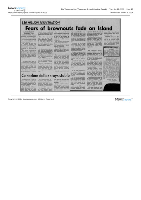 Fear of Brownouts Fade on Island